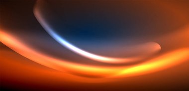 Neon ışıklarının ruhani parıltısında dinamik dalgalar. Hareket akışkanlığı ile neonun ışıl ışıl cazibesini birleştiren kavram, hem canlılığı hem de gelecekteki karmaşıklığı somutlaştıran büyüleyici arka plan.