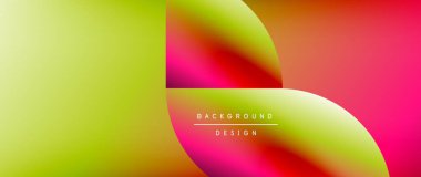 Posterler, kapaklar, afişler, broşürler, web siteleri için parlak renk çemberi ve yuvarlak element minimal geometrik soyut arkaplan