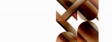 Canlı eğimli üçgenler ve beyaz üzerinde daireler. Dijital tasarımlar, sunumlar, web sitesi afişleri, sosyal medya paylaşımları için şekillerin büyüleyici birleşimi