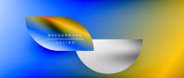 Daireler ve eğimli yuvarlak şekiller. Asgari soyut arkaplan, yuvarlak geometrik şekiller, temiz ve yapılandırılmış tasarım