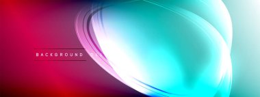 Vektör soyut arkaplan - sıvı gradyan üzerinde sıvı şeffaf kabarcık şekilleri gölgeler ve ışık efektleri