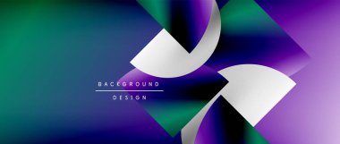 Posterler, kapaklar, afişler, broşürler, web siteleri için parlak renk çemberi ve yuvarlak element minimal geometrik soyut arkaplan