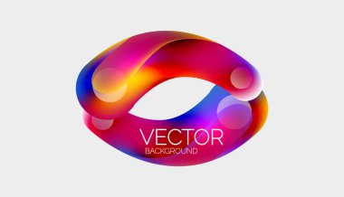 Güzel yuvarlak şekiller ve soyut çemberler. Sıvı renk kabarcığı bileşimi