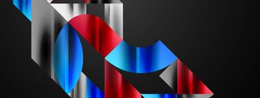 Soyut geometrik şekilli geometrik arkaplan. Yaratıcı teknoloji kavramı, dijital sanat, sosyal iletişim, poster, kapak, afiş, broşür, web sitesi için modern bilim