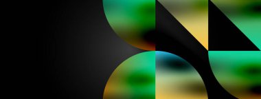 Üçgenlerin, çizgilerin ve yuvarlak elementlerin uyumlu etkileşimlerini içeren mozaik desen yapısı, posterler, kapaklar, broşürler, web siteleri için görsel olarak çekici ve dinamik bir tasarım yaratıyor