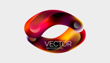 Güzel yuvarlak şekiller ve soyut çemberler. Sıvı renk kabarcığı bileşimi