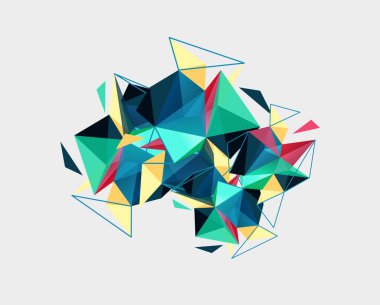 Üçgen mozaik bileşimi geometrik soyut arkaplan, dinamik ve yapılandırılmış görsel deneyim