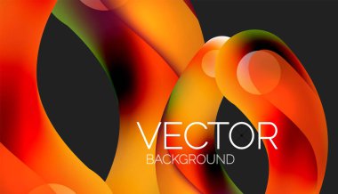 Güzel yuvarlak şekiller ve soyut çemberler. Sıvı renk kabarcığı bileşimi