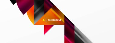 Renkli metalik daireler ve üçgenler ile zarif minimalist arka plan, duvar kağıdı, afiş, arkaplan, iniş sayfası için geometrik şekillerin uyumlu bileşimini oluşturur