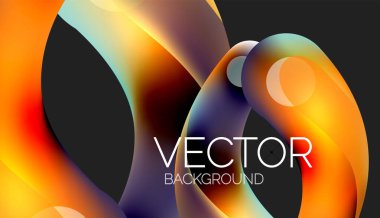 Güzel yuvarlak şekiller ve soyut çemberler. Sıvı renk kabarcığı bileşimi