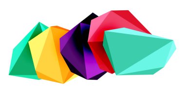 Soyut düşük polyester taş tasarımı. Geometrik 3d vektör tasarım ögesi