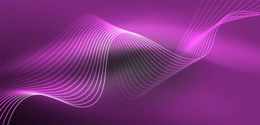 Soyut arkaplan neon dalgası. Duvar kağıdı, afiş, arkaplan, iniş sayfası, duvar resimleri, davetiyeler, posterler için yüksek teknoloji tasarımı