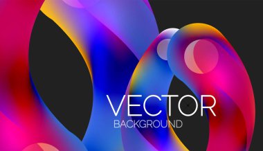 Güzel yuvarlak şekiller ve soyut çemberler. Sıvı renk kabarcığı bileşimi