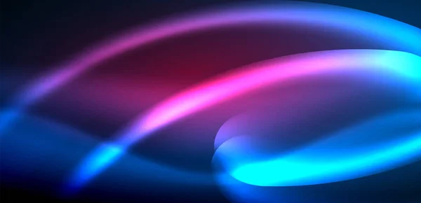 Onde Dinamiche Luce Eterea Luci Neon Concetto Fonde Fluidità Movimento — Vettoriale Stock