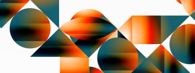 Minimalizm, gradyan cazibesiyle buluşur. Geometrik şekiller sakin bir arka planda birbirine dolanır. İnce renkler birleşir, dinamik bir tuval oluşturur, modern estetiğin kanıtıdır.