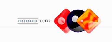 Soyut arkaplan tasarımı titizlikle hazırlanmış vektör bileşiminde parlak cam geometrik şekiller sergiliyor.