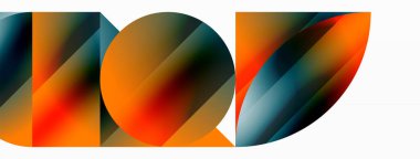 Minimalizm, gradyan cazibesiyle buluşur. Geometrik şekiller sakin bir arka planda birbirine dolanır. İnce renkler birleşir, dinamik bir tuval oluşturur, modern estetiğin kanıtıdır.