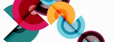 Gölgeler ile çevreler küçük geometrik bileşim soyut arkaplan