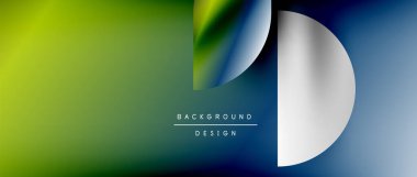 Daireler ve eğimli yuvarlak şekiller. Asgari soyut arkaplan, yuvarlak geometrik şekiller, temiz ve yapılandırılmış tasarım