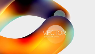 Güzel yuvarlak şekiller ve soyut çemberler. Sıvı renk kabarcığı bileşimi