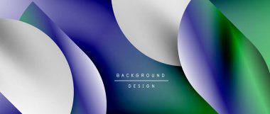 Posterler, kapaklar, afişler, broşürler, web siteleri için parlak renk çemberi ve yuvarlak element minimal geometrik soyut arkaplan