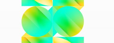 Serene gradyan şablonu. Çemberler ve üçgenler minimalist mükemmellikte karışıyor. Biçim ve renklerin nazik bir şekilde birleşmesi dengeli ama büyüleyici bir zemin oluşturur, modern karmaşıklığı somutlaştırır.