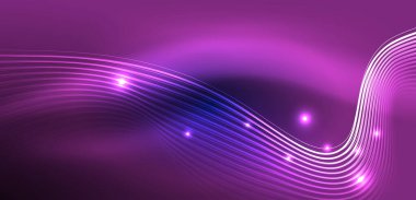 Soyut arkaplan neon dalgası. Duvar kağıdı, afiş, arkaplan, iniş sayfası, duvar resimleri, davetiyeler, posterler için yüksek teknoloji tasarımı