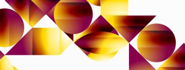 Minimalizm, gradyan cazibesiyle buluşur. Geometrik şekiller sakin bir arka planda birbirine dolanır. İnce renkler birleşir, dinamik bir tuval oluşturur, modern estetiğin kanıtıdır.