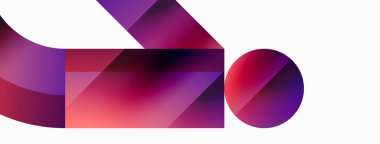 Parlak daire, kare, üçgen minimalist geometrik arkaplanı şekillendirir. Gösterişli, çağdaş tasarım dijital tasarımlar, sunumlar, web sitesi afişleri, sosyal medya paylaşımları için biraz sofistike