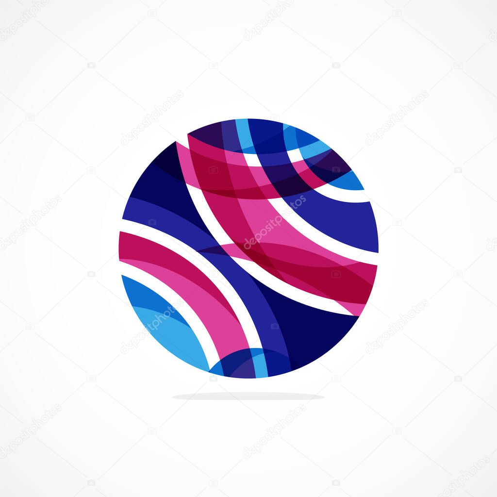Abstract circle logo, dynamic aesthetic. Simplicity suggests connectivity, fluidity, and energy, making it a versatile choice for brands seeking a modern, visually engaging identity