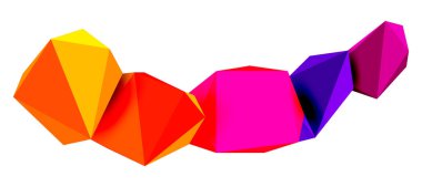 Soyut düşük polyester taş tasarımı. Geometrik 3d vektör tasarım ögesi