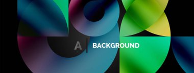 Eğimli soyut yuvarlak geometrik şekiller. Yaratıcı teknoloji, dijital sanat, sosyal iletişim ve modern bilim kavramı. Posterler, kapaklar, afişler, broşürler ve web siteleri için ideal