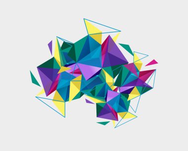 Üçgen mozaik bileşimi geometrik soyut arkaplan, dinamik ve yapılandırılmış görsel deneyim