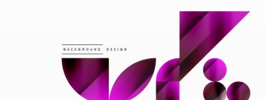 Vektör arkaplanı. Minimalist geometrik arkaplan daireler ve şekillerle süslenmiş. Dijital tasarımlar, sunumlar, web sitesi afişleri, sosyal medya paylaşımları için yaratıcılığı davet eden soyut sanat