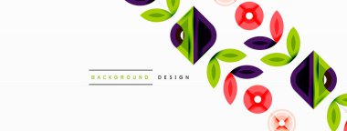 Renkli üçgenler ve soyut çemberler. Duvar kağıdı, afiş, arkaplan, iniş sayfası, duvar sanatı, davetiye, baskılar, posterler için tasarım