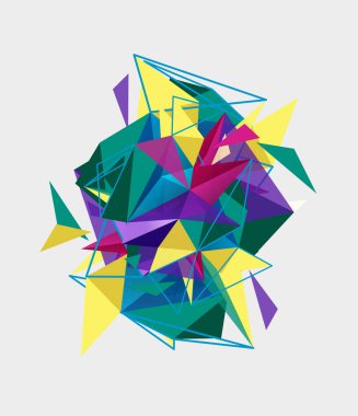 Üçgen mozaik bileşimi geometrik soyut arkaplan, dinamik ve yapılandırılmış görsel deneyim