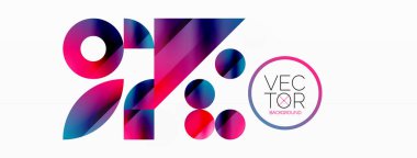 Çemberler ve çeşitli şekiller birleşerek çağdaş zemin oluşturarak yaratıcılığı ateşliyor. Dijital tasarımlar, sunumlar, web sitesi afişleri, sosyal medya paylaşımları için tasarım