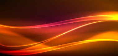 Neon ışıklarının ruhani parıltısında dinamik dalgalar. Hareket akışkanlığı ile neonun ışıl ışıl cazibesini birleştiren kavram, hem canlılığı hem de gelecekteki karmaşıklığı somutlaştıran büyüleyici arka plan.