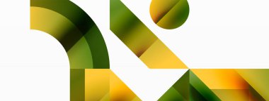 Parlak daire, kare, üçgen minimalist geometrik arkaplanı şekillendirir. Gösterişli, çağdaş tasarım dijital tasarımlar, sunumlar, web sitesi afişleri, sosyal medya paylaşımları için biraz sofistike