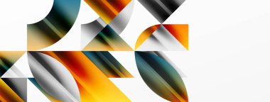 Yaratıcı teknolojiyi, dijital sanatı, sosyal iletişimi ve modern bilimi sembolize eden soyut geometrik şekiller. Posterler, kapaklar, afişler, broşürler ve web siteleri için ideal
