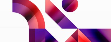 Parlak daire, kare, üçgen minimalist geometrik arkaplanı şekillendirir. Gösterişli, çağdaş tasarım dijital tasarımlar, sunumlar, web sitesi afişleri, sosyal medya paylaşımları için biraz sofistike