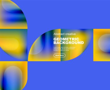 Yuvarlak üçgen ve yuvarlak kare geometrik arkaplan