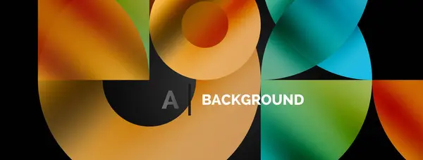 円と三角形の抽象的な背景 クリエイティブテクノロジー デジタルアート ソーシャルコミュニケーション 現代科学のコンセプト ポスター カバー バナー パンフレット ウェブサイトに最適 — ストックベクタ