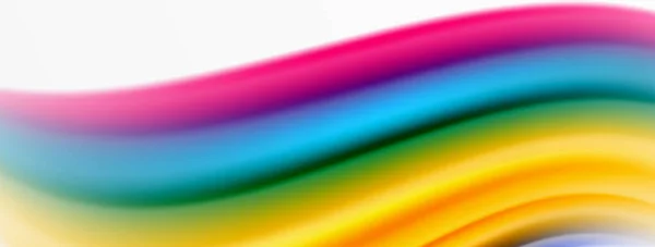 Regenbogenfarbe Seide Verschwommen Welligen Linienhintergrund Auf Weißem Luxuriös Lebendigen Visuell — Stockvektor