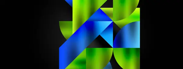 Artistic Arrangement Triangles Lines Circular Elements Mesmerizing Geometric Mosaic Pattern — Stock Vector