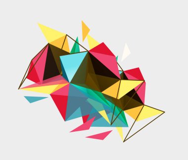 Üçgen mozaik bileşimi geometrik soyut arkaplan, dinamik ve yapılandırılmış görsel deneyim