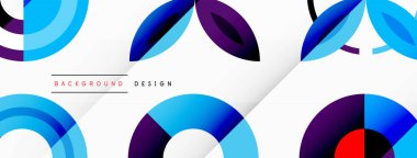 Şebeke bileşimi soyut bir arkaplanda renkli daireler. Duvar kağıdı, afiş, arkaplan, iniş sayfası, duvar sanatı, davetiye, baskılar, posterler için tasarım