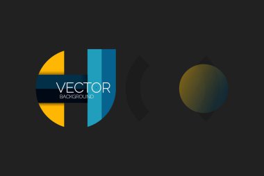 Soyut arkaplan, geometrik asgari yuvarlak şekiller ve dairelerin bileşimi