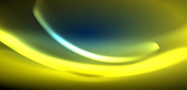 Neon ışıklarının ruhani parıltısında dinamik dalgalar. Hareket akışkanlığı ile neonun ışıl ışıl cazibesini birleştiren kavram, hem canlılığı hem de gelecekteki karmaşıklığı somutlaştıran büyüleyici arka plan.