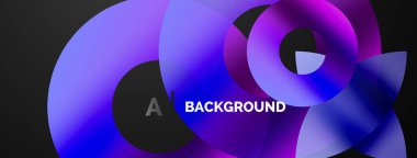 Eğimli soyut yuvarlak geometrik şekiller. Yaratıcı teknoloji, dijital sanat, sosyal iletişim ve modern bilim kavramı. Posterler, kapaklar, afişler, broşürler ve web siteleri için ideal